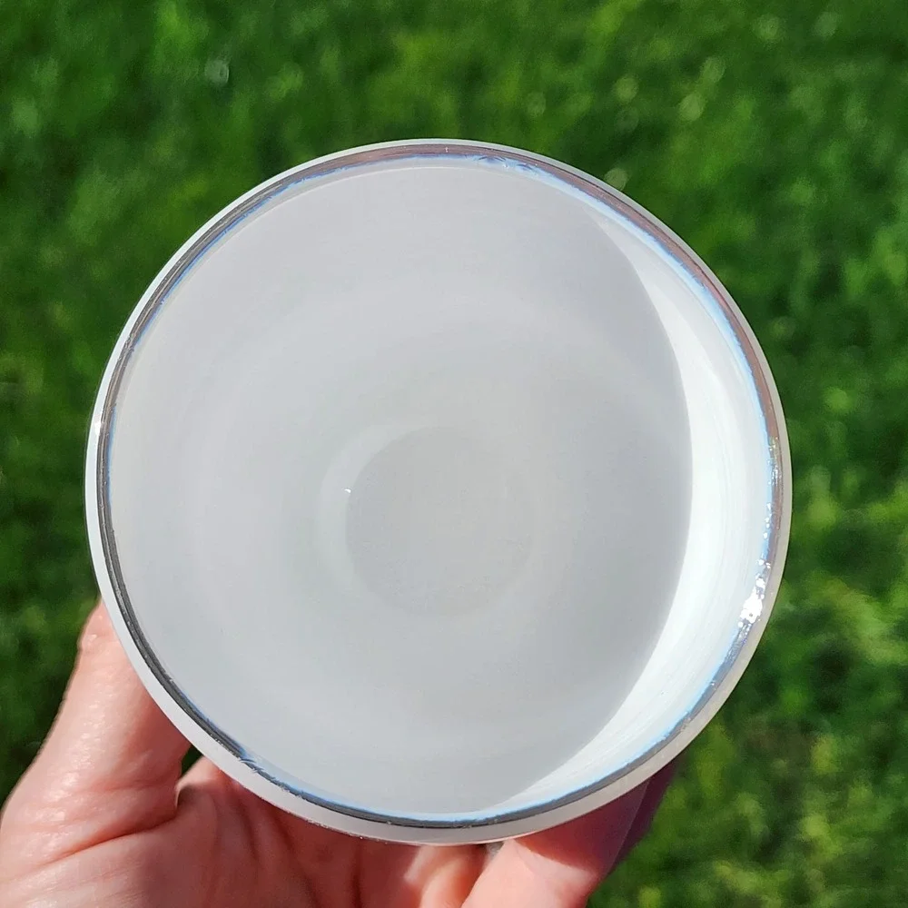 Glassybaby Hoda White Hand Blown Glass Votive Candle Holder Etched Boeing Logo